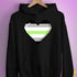 Agender Pride 8-Bit Pixel Heart Hoodie - Black